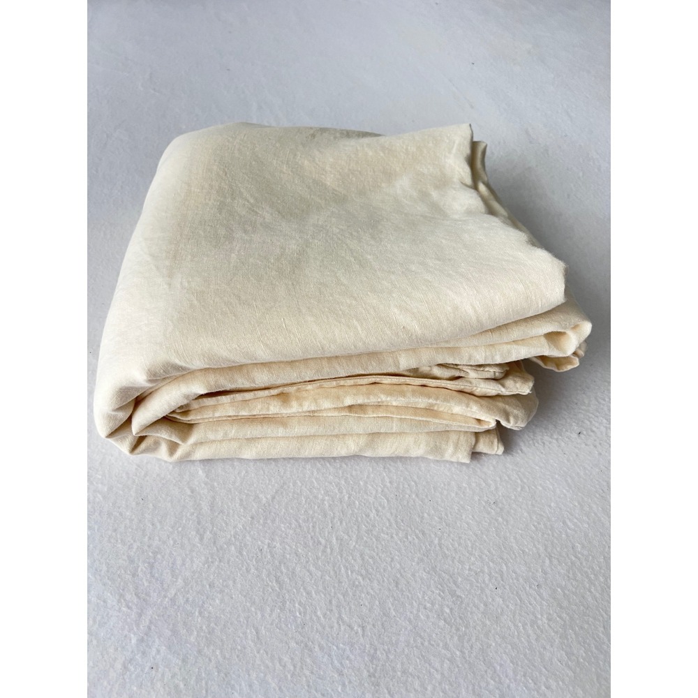 Pottery Barn Duvet Cover Full Queen Cream Linen Bedding Minimalist Neutral